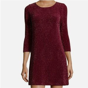 NWT Trixxi Burgundy glitter dress